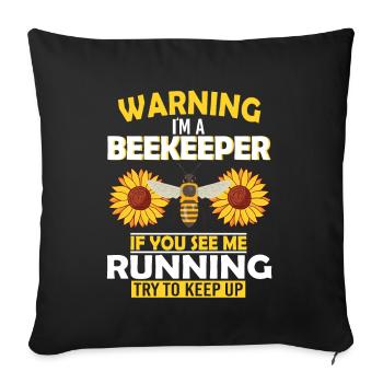 Bienenzucht und Honig - Sofakissenbezug 45 x 45 cm - Schwarz - Vorne