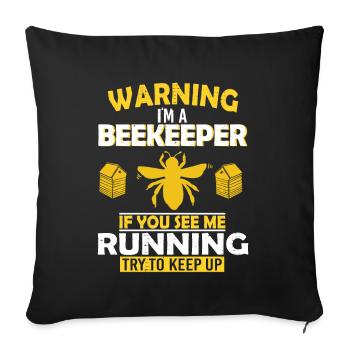 Bienenzucht und Honig - Sofakissenbezug 45 x 45 cm - Schwarz - Vorne