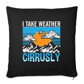 Météorologie I Prendre Météorologue Prévisions Météo - Housse de coussin décorative 45 x 45 cm - noir - Devant
