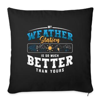 Météorologie Ma station météo Scientist Prévisions - Housse de coussin décorative 45 x 45 cm - noir - Devant