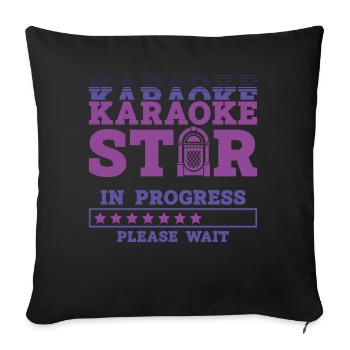 Karaoké Chanteur Karaoké Star In - Housse de coussin décorative 45 x 45 cm - noir - Devant