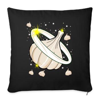 Garlic Garlic Cloves Planet Knobi - Sofa pillowcase 17,3'' x 17,3'' (45 x 45 cm) - black - Front