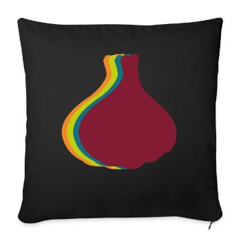 Garlic Retro Garlic Cloves - Sofa pillowcase 17,3'' x 17,3'' (45 x 45 cm) - black - Front