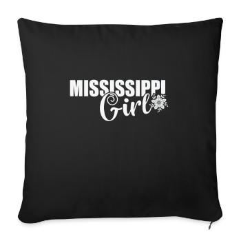 Mississippi Girl USA America - Sofa pillowcase 17,3'' x 17,3'' (45 x 45 cm) - black - Front