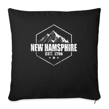 New Hampshire Est. 1768 USA America - Sofa pillowcase 17,3'' x 17,3'' (45 x 45 cm) - black - Front