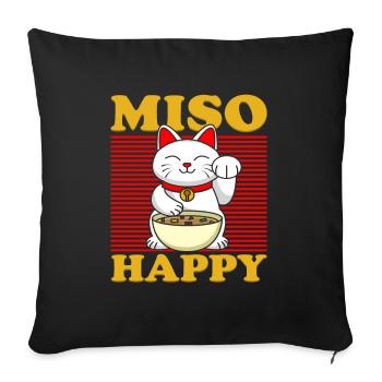 You Make Miso Happy Japan Kawaii Sushi - Sofa pillowcase 17,3'' x 17,3'' (45 x 45 cm) - black - Front