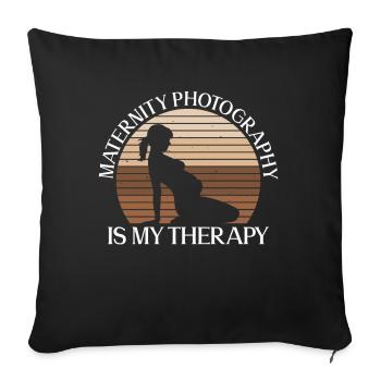 Grossesse Photographie Photographe Enceinte - Housse de coussin décorative 45 x 45 cm - noir - Devant