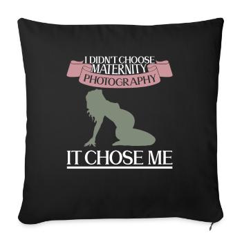 Grossesse Photographie Photographe Enceinte - Housse de coussin décorative 45 x 45 cm - noir - Devant