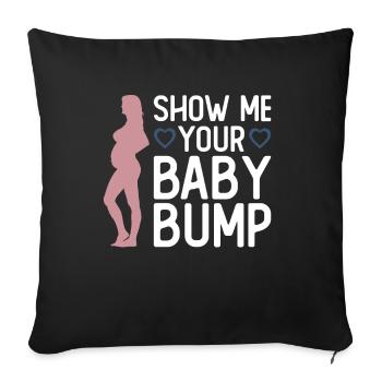 Grossesse Photographie Photographe Enceinte - Housse de coussin décorative 45 x 45 cm - noir - Devant