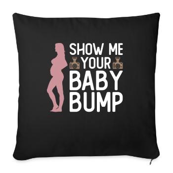 Grossesse Photographie Photographe Enceinte - Housse de coussin décorative 45 x 45 cm - noir - Devant