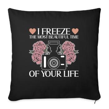Grossesse Photographie Photographe Enceinte - Housse de coussin décorative 45 x 45 cm - noir - Devant