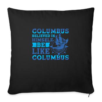 Christophe Colomb croit 1942 américain - Housse de coussin décorative 45 x 45 cm - noir - Devant