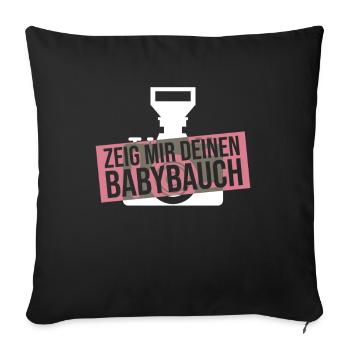 Babybauch Schwangerschaft Fotografin Fotografie - Sofakissenbezug 45 x 45 cm - Schwarz - Vorne