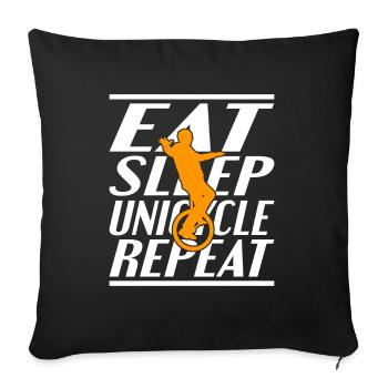 Nourriture Dormir Unicycle - Housse de coussin décorative 45 x 45 cm - noir - Devant