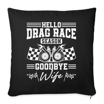 Drag Racing Race Car Mari - Housse de coussin décorative 45 x 45 cm - noir - Devant