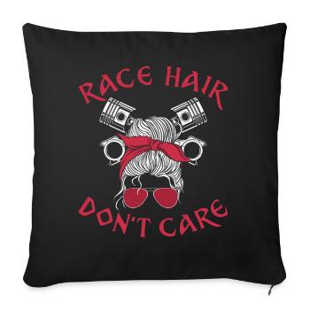 Course de dragster Course de voitures Course de filles - Housse de coussin décorative 45 x 45 cm - noir - Devant