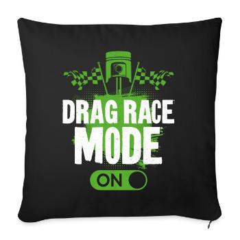Course de dragsters Course de voitures Course de dragsters - Housse de coussin décorative 45 x 45 cm - noir - Devant
