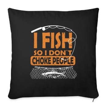 Funny Fishing Design Fisherman - Sofa pillowcase 17,3'' x 17,3'' (45 x 45 cm) - black - Front