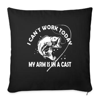 Funny Fishing Design Fisherman - Sofa pillowcase 17,3'' x 17,3'' (45 x 45 cm) - black - Front