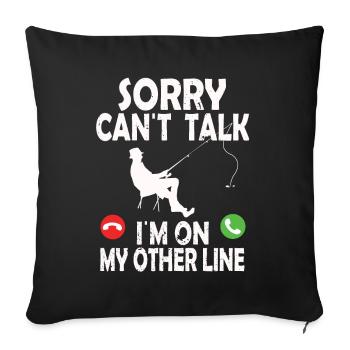 Funny Fishing Design Fisherman - Sofa pillowcase 17,3'' x 17,3'' (45 x 45 cm) - black - Front