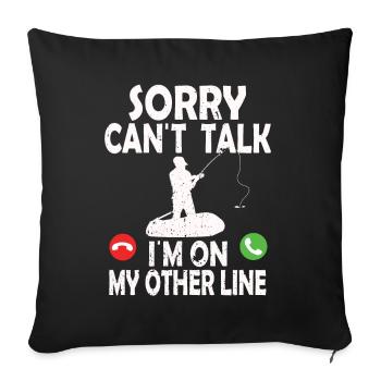 Funny Fishing Design Fisherman - Sofa pillowcase 17,3'' x 17,3'' (45 x 45 cm) - black - Front