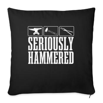 Forging Seriously Hammered Iron Worker Blacksmiths - Sofa pillowcase 17,3'' x 17,3'' (45 x 45 cm) - black - Front