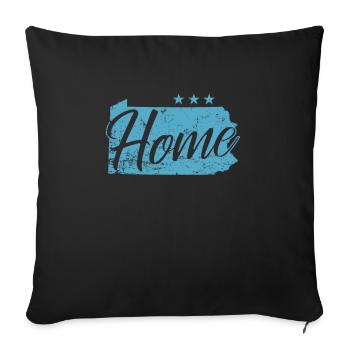 Pennsylvania Home USA America - Sofa pillowcase 17,3'' x 17,3'' (45 x 45 cm) - black - Front