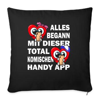 Valentinstag - Jahrestag - Verliebte Paare - Sofakissenbezug 45 x 45 cm - Schwarz - Vorne