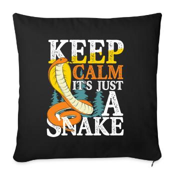 Keep Calm It's Just A Snake - Sofakissenbezug 45 x 45 cm - Schwarz - Vorne
