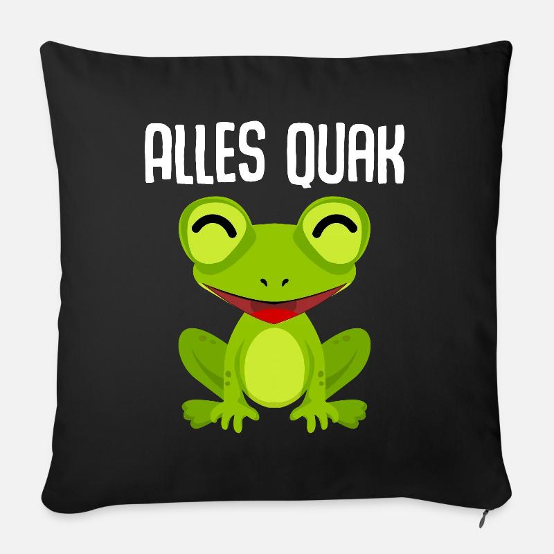 Frosch Frösche Alles Quak - Sofakissenbezug 45 x 45 cm - Schwarz