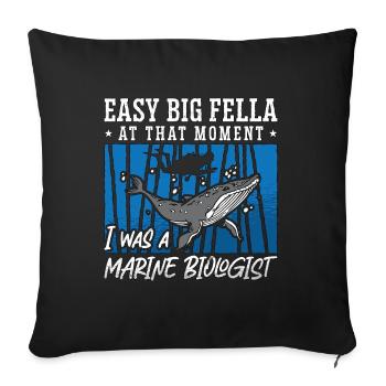 Marine Biology Easy Big Fella Loves Ocean Science - Sofa pillowcase 17,3'' x 17,3'' (45 x 45 cm) - black - Front