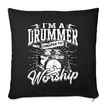 Drummer Jesus Cross Drummer Drummer - Sofa pillowcase 17,3'' x 17,3'' (45 x 45 cm) - black - Front