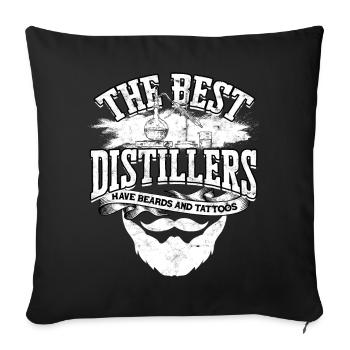 schnaps whisky brûlant schnaps distillateur idée cadeau - Housse de coussin décorative 45 x 45 cm - noir - Devant