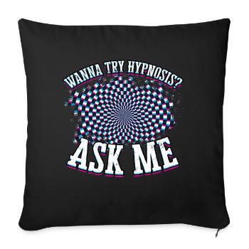 hypnosis hypnotically hypnotize hypnotist gesch - Sofa pillowcase 17,3'' x 17,3'' (45 x 45 cm) - black - Front
