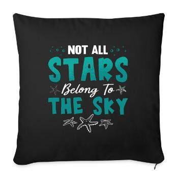 Biologie marine Toutes les étoiles n’appartiennent pas à la vie marine - Housse de coussin décorative 45 x 45 cm - noir - Devant