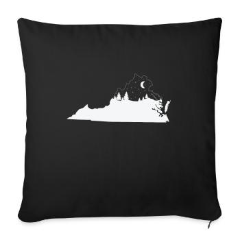 Virginia Map Outline with Skyline USA - Sofa pillowcase 17,3'' x 17,3'' (45 x 45 cm) - black - Front
