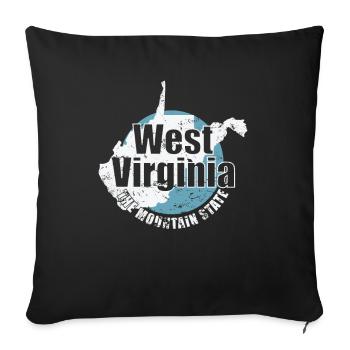 Virginie-Occidentale État de Mountain États-Unis - Housse de coussin décorative 45 x 45 cm - noir - Devant