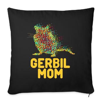 Rennmaus Gerbil Mom Rennmäuse - Sofa pillowcase 17,3'' x 17,3'' (45 x 45 cm) - black - Front
