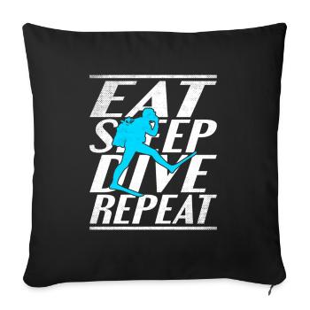 Alimentation Sommeil Plongée - Housse de coussin décorative 45 x 45 cm - noir - Devant