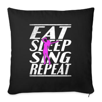 Manger dormir Chanter - Housse de coussin décorative 45 x 45 cm - noir - Devant