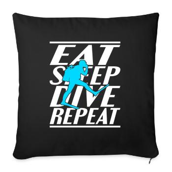 Alimentation Sommeil Plongée - Housse de coussin décorative 45 x 45 cm - noir - Devant