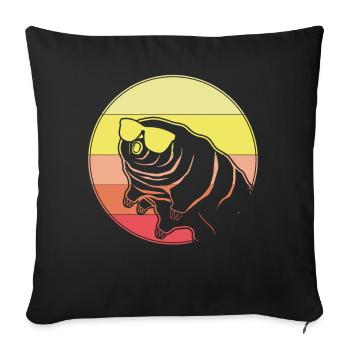 Tardigrade Wasserbär Retro Bärtierchen - Sofakissenbezug 45 x 45 cm - Schwarz - Vorne