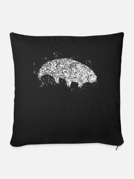 Wasserbär Bärtierchen Tardigrade - Sofakissenbezug 45 x 45 cm - Schwarz