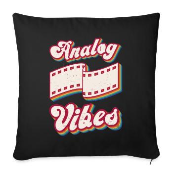 Retro Photographer Vintage Analog Vibes - Sofakissenbezug 45 x 45 cm - Schwarz - Vorne