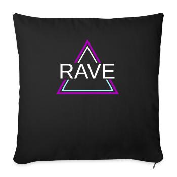 Rave Techno House Party EDM Festival Goa Electro - Housse de coussin décorative 45 x 45 cm - noir - Devant