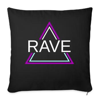 Rave Techno House Party EDM Festival Goa Electro - Housse de coussin décorative 45 x 45 cm - noir - Devant