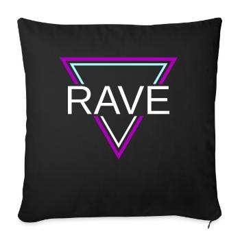 Rave Techno House Party EDM Festival Goa Electro - Housse de coussin décorative 45 x 45 cm - noir - Devant