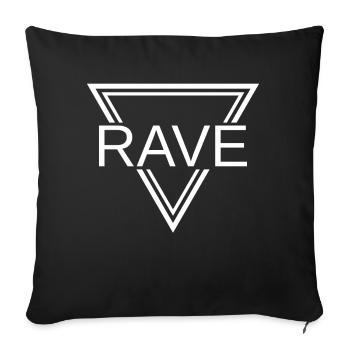 Rave Techno House Party EDM Festival Goa Electro - Housse de coussin décorative 45 x 45 cm - noir - Devant