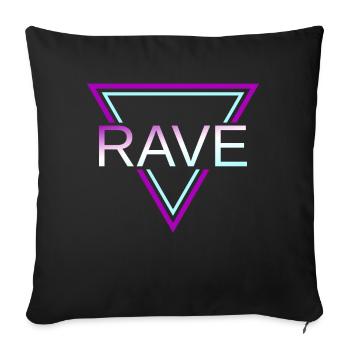 Rave Techno House Party EDM Festival Goa Electro - Housse de coussin décorative 45 x 45 cm - noir - Devant