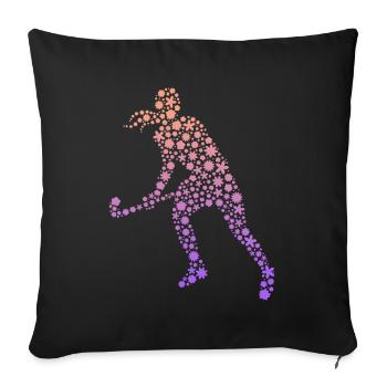 Joueur de hockey Joueur de hockey sur gazon - Housse de coussin décorative 45 x 45 cm - noir - Devant